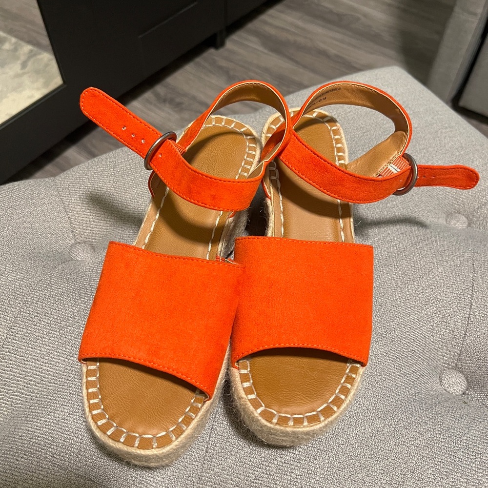Orange Women's Platform Espadrille Sandals..